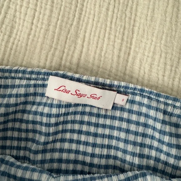 Lisa Says Gah Sisi Blue Gingham Mini Skirt - Picture 4 of 8